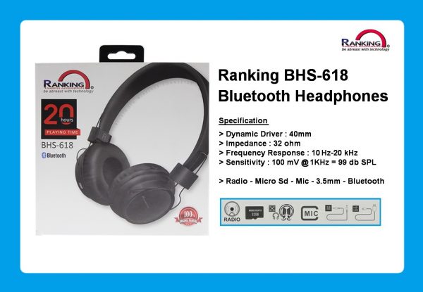 Ranking BHS-618 Bluetooth Headphones - Image 2